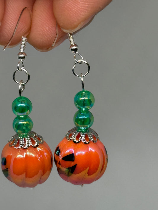 Cute Halloween Pumpkin Earrings – Handmade Fall Jewelry