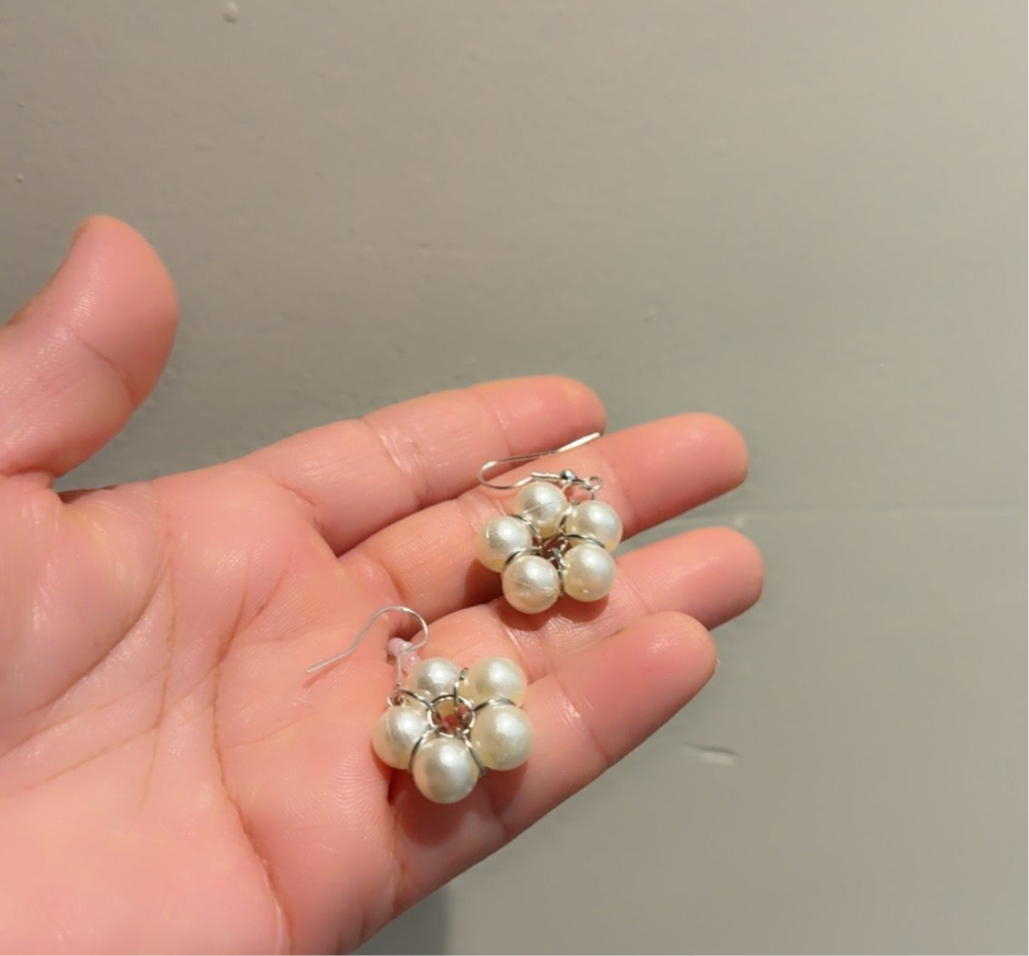 Pearl Cluster Earrings