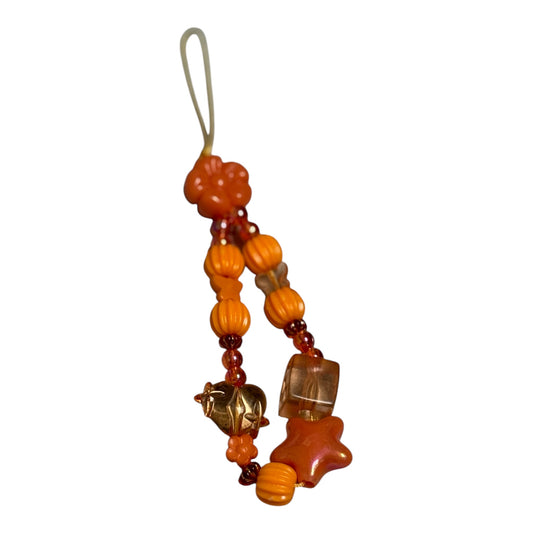 Autumn Glow Orange Beaded Phone Charm