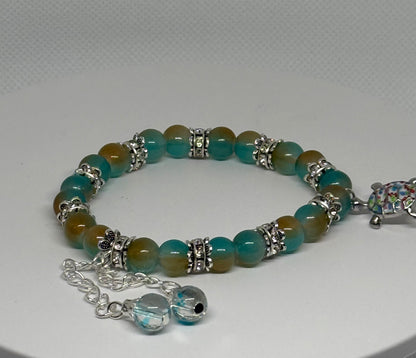Turtle Charm Beaded Bracelet - Unique Handmade JewelryBring