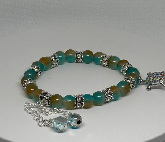 Turtle Charm Beaded Bracelet - Unique Handmade JewelryBring
